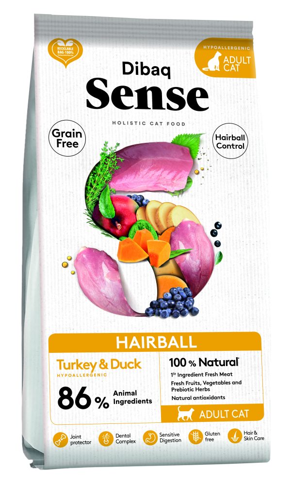 Dibaq Sense Graanvrij Kat – HAIRBALL 1.5 kg